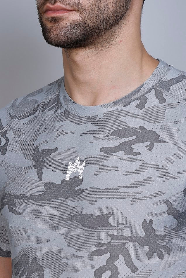 MEN'S CAMO PRINT SOLID T-SHIRT