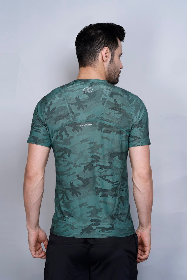 MEN'S CAMO PRINT SOLID T-SHIRT