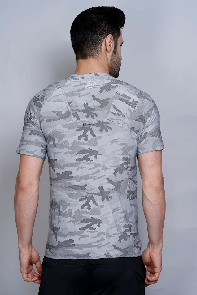 MEN'S CAMO PRINT SOLID T-SHIRT